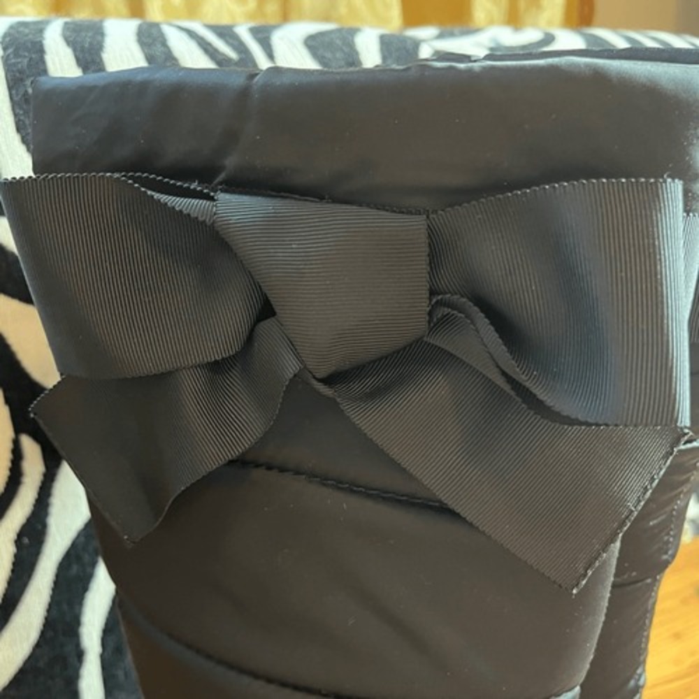 Kate Spade Black Bow Wedge Knee High Boots Sz 8 - Picture 6 of 10